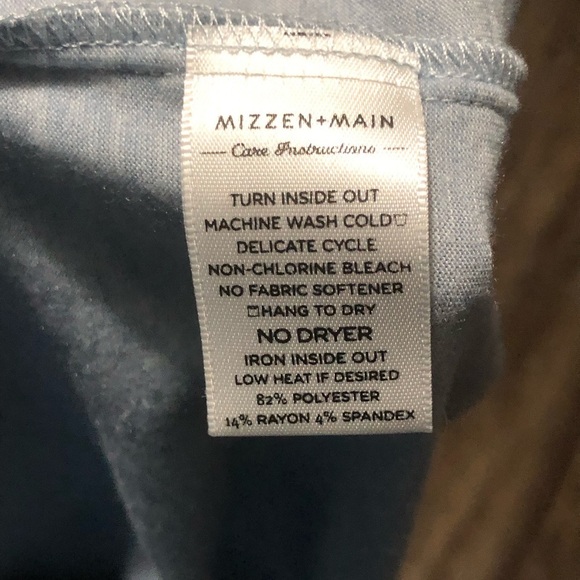 Mizzen + Main Henley Shirt Men's XL Blue Long Sleeve Performance Wear Button Up - Picture 4 of 6